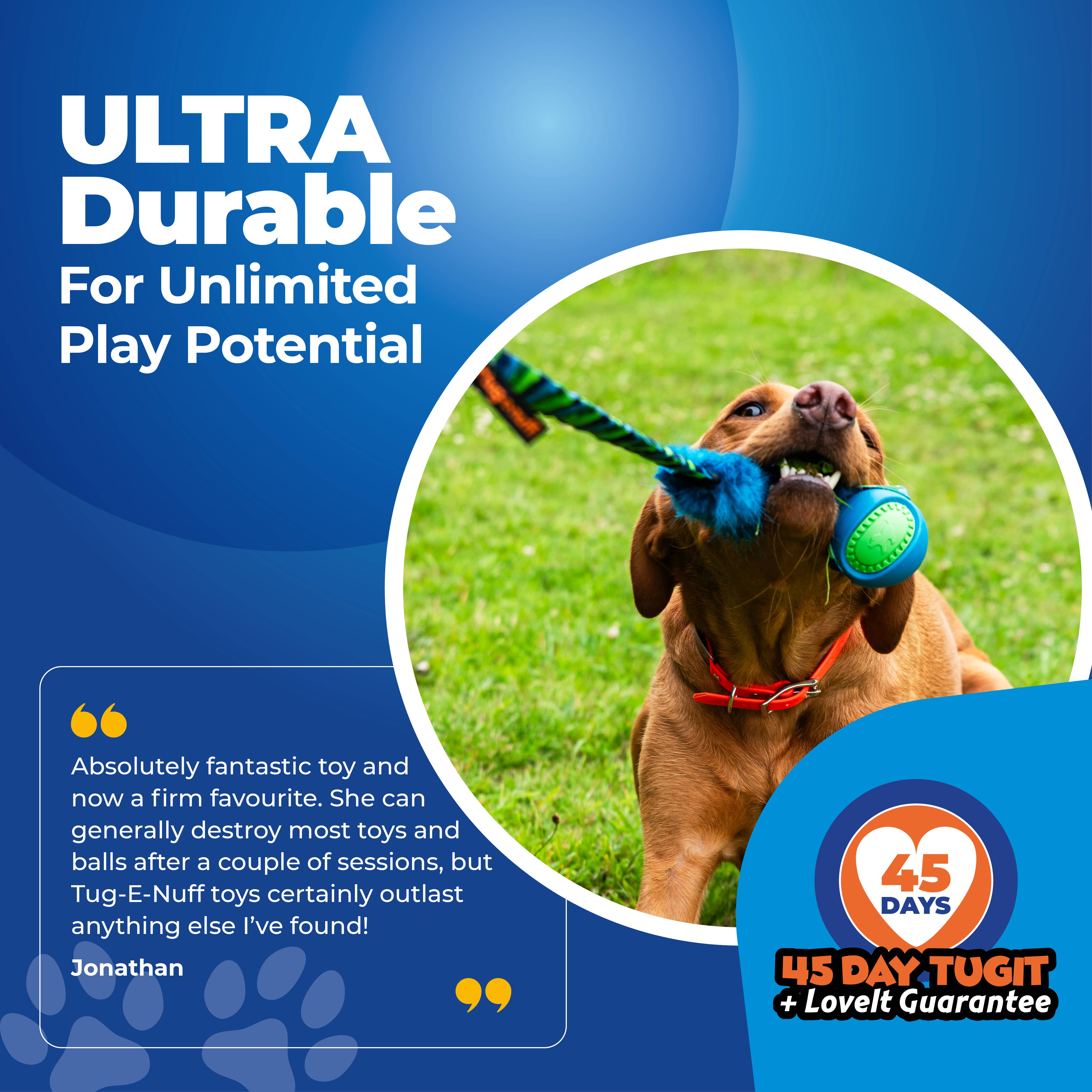 Tug-E-Nuff - Venta al por mayor Juguete de soga - Perros - Juguete para perros Fauxtastic PowerBall con bungee resistente | Tug-E-Nuff6