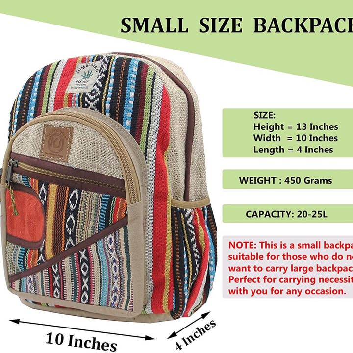 Lungta Imports - Wholesale Backpack - Women's - Handmade Natural Hemp Nepal Daypack Purse for Women & Girls5