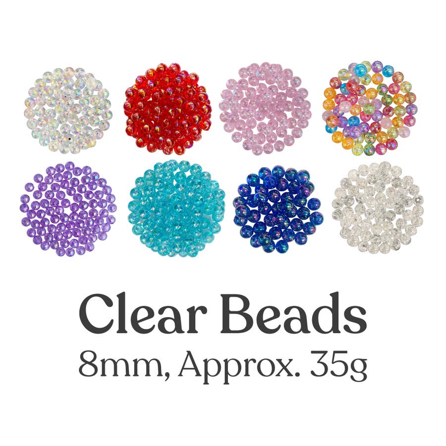 Assorted Cracked Bead  Clear Crackle Beads Assortment in 10mm