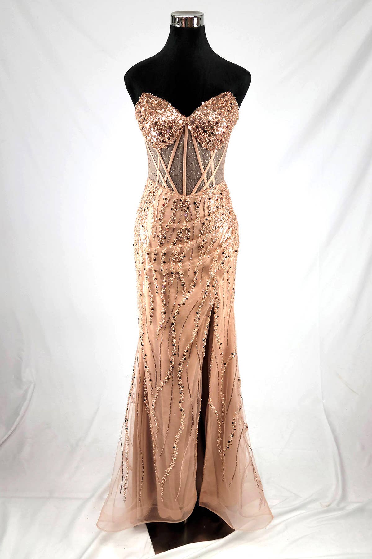 Chicas – wholesale Klänning - Dam – Älskling lång klänning med pärlor och paljetter C36613