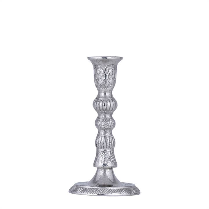 BIDKhome - Wholesale Tapered Candle/Candlestick - Set of 5 Raw Alum. Candle Sticks - RAW NICKEL