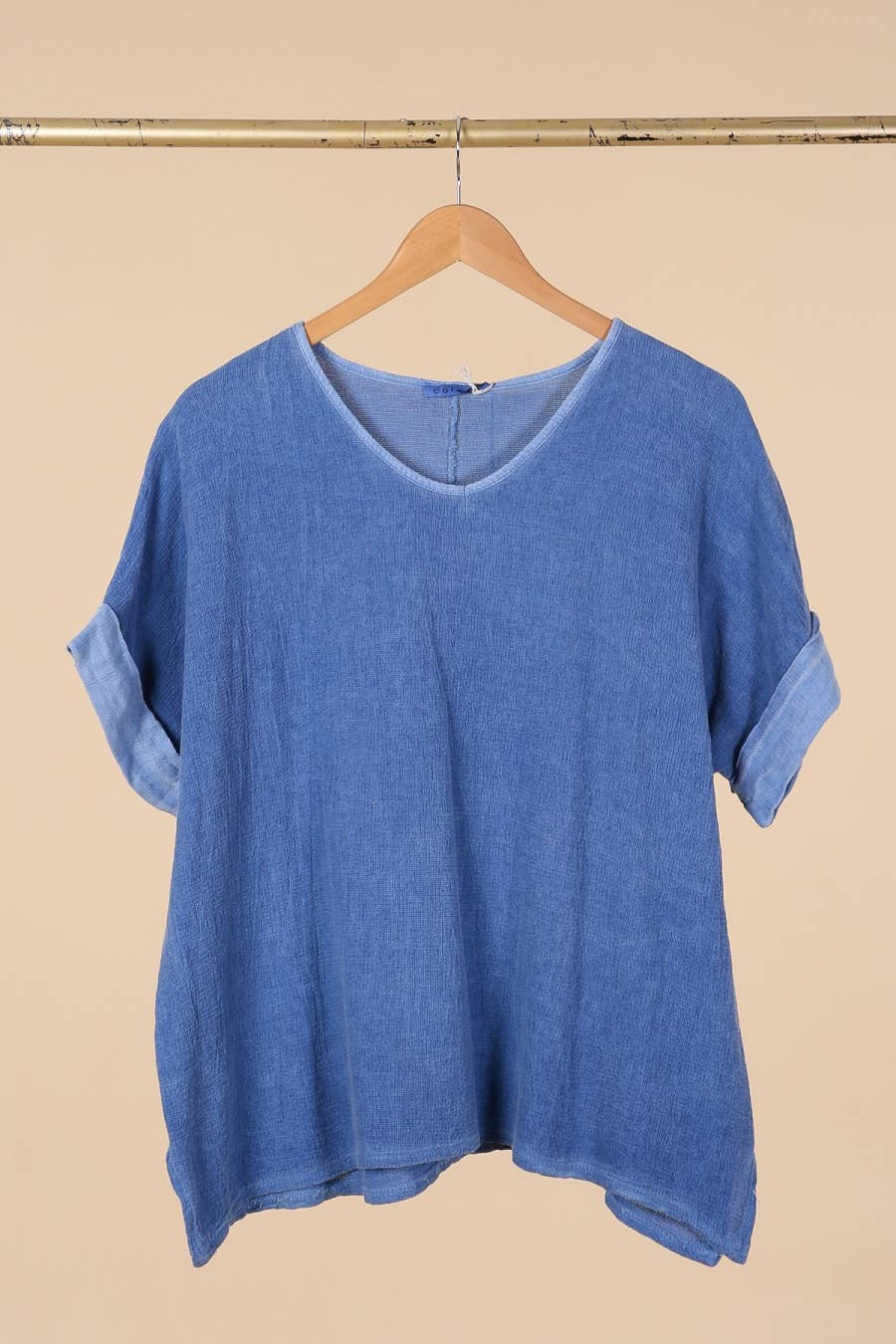 la maison des fibres naturelles – Engroshandel T-shirt – til kvinder – T-shirt i hør- og bomuldsblanding, 10 % hør, 90 % bomuld, model 67637