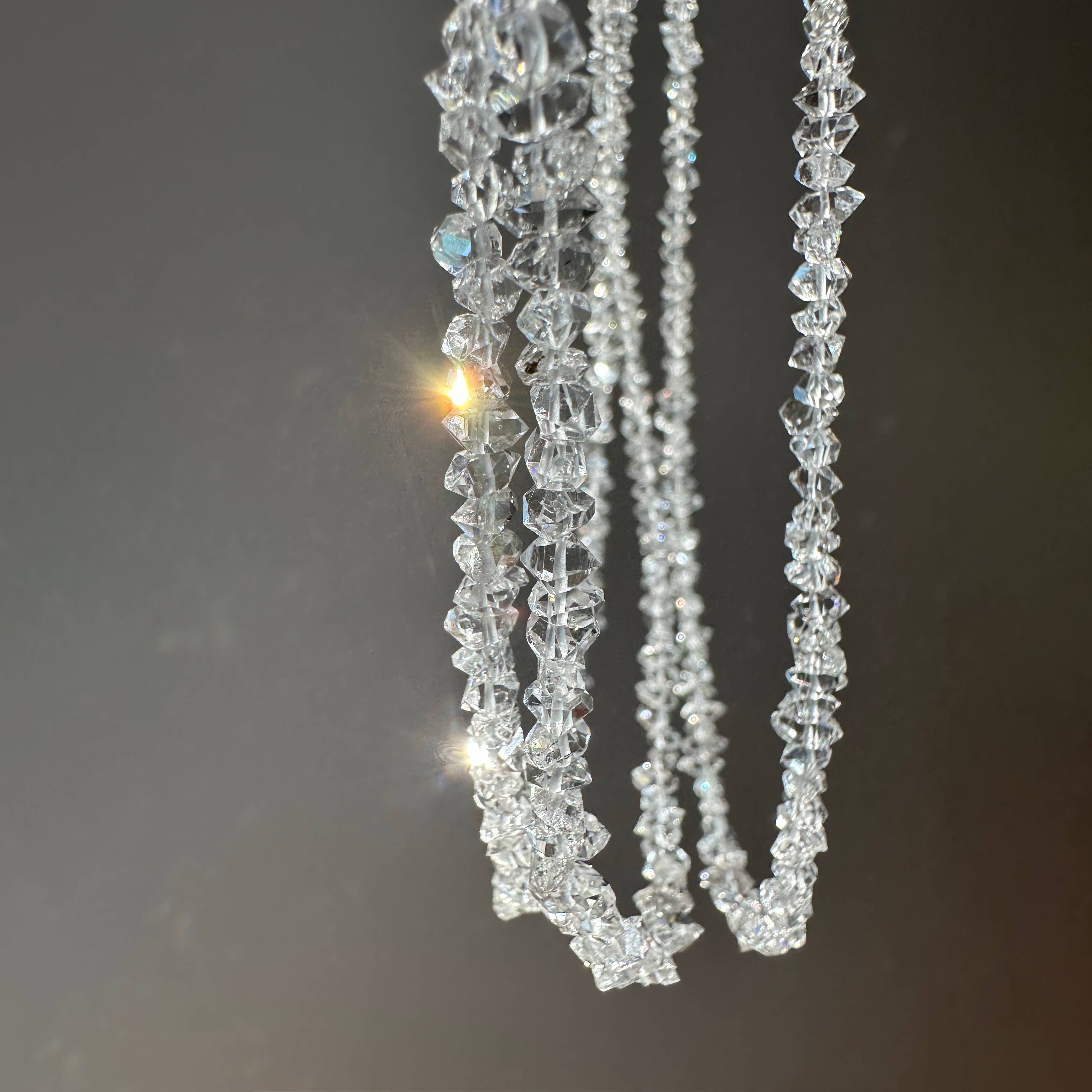 Herkimer Diamond Necklace|Crystal  Clear Gemstones|Beaded for wholesale on Faire2