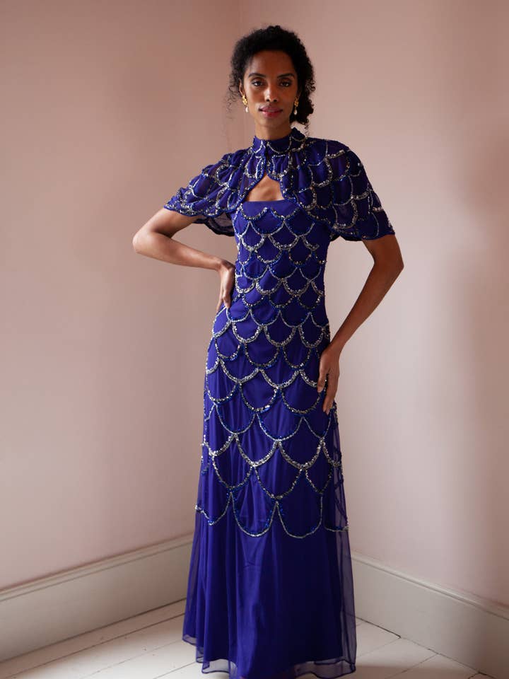 Blue Katherine Gown for engroshandel hos Raishma