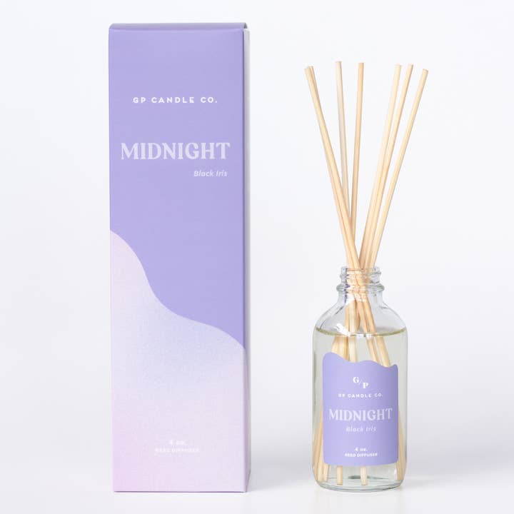 GP Candle Co. - Wholesale Reed Diffuser - Midnight 4 oz. Hue Reed Diffuser (Black Iris)1