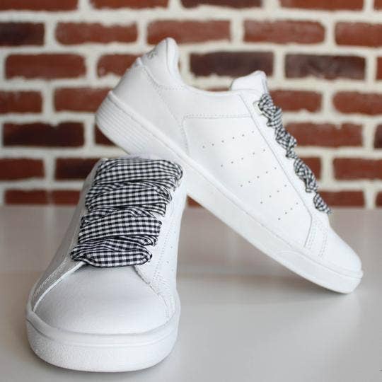 furiouslaces - Wholesale Shoelaces - Unisex - Vichy pattern laces - Black2