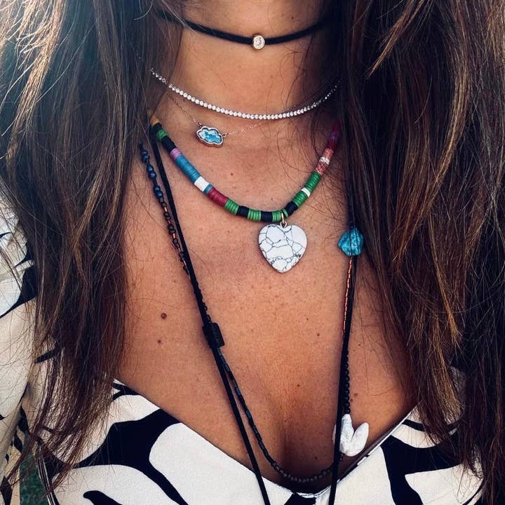 OIYA - Wholesale Choker/Collar - Shania White Quartz Heart Choker3