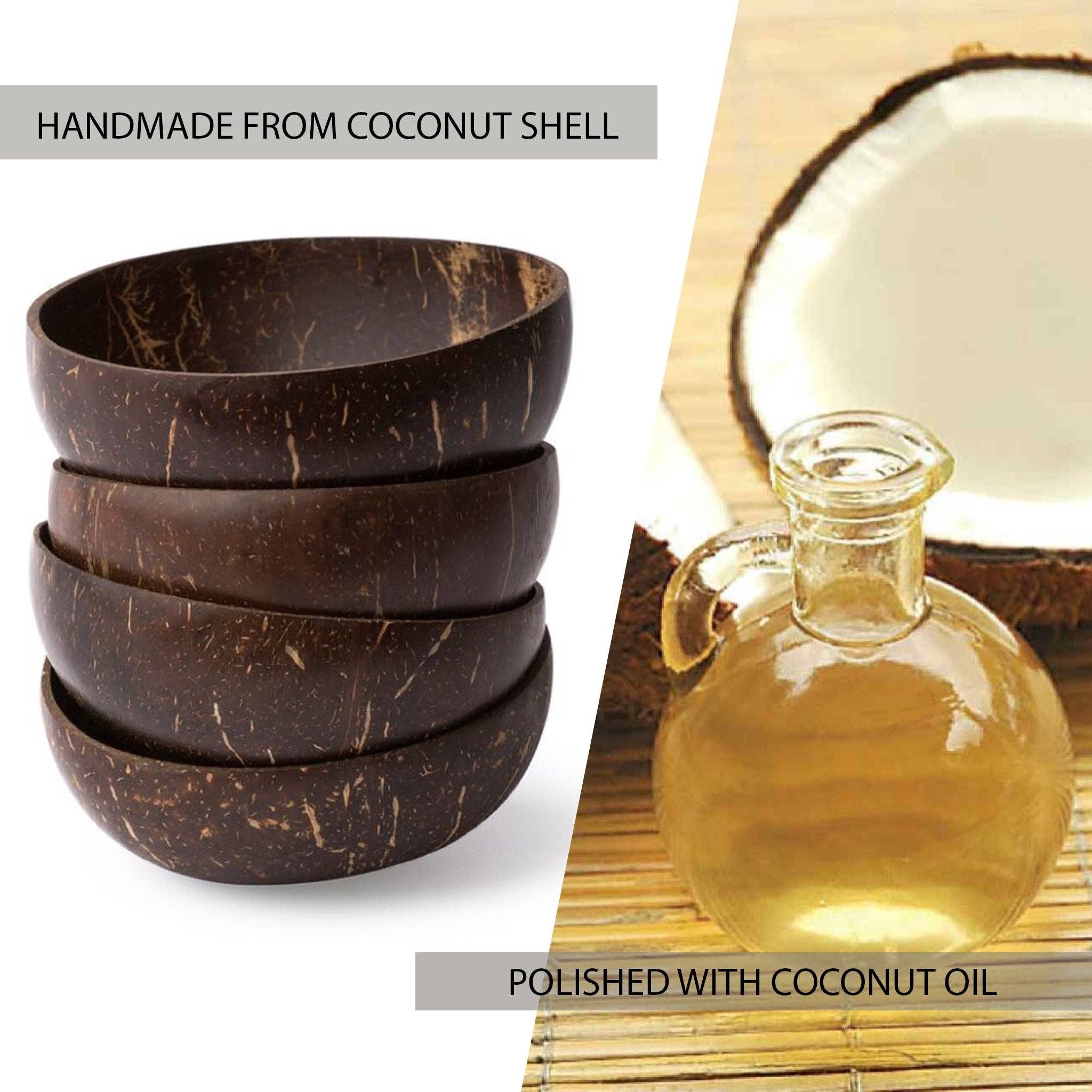 Homerely (We Cover All Import Duties) - Wholesale Serving Utensil - Natural Coconut Bowl & Bamboo Spoon Set1