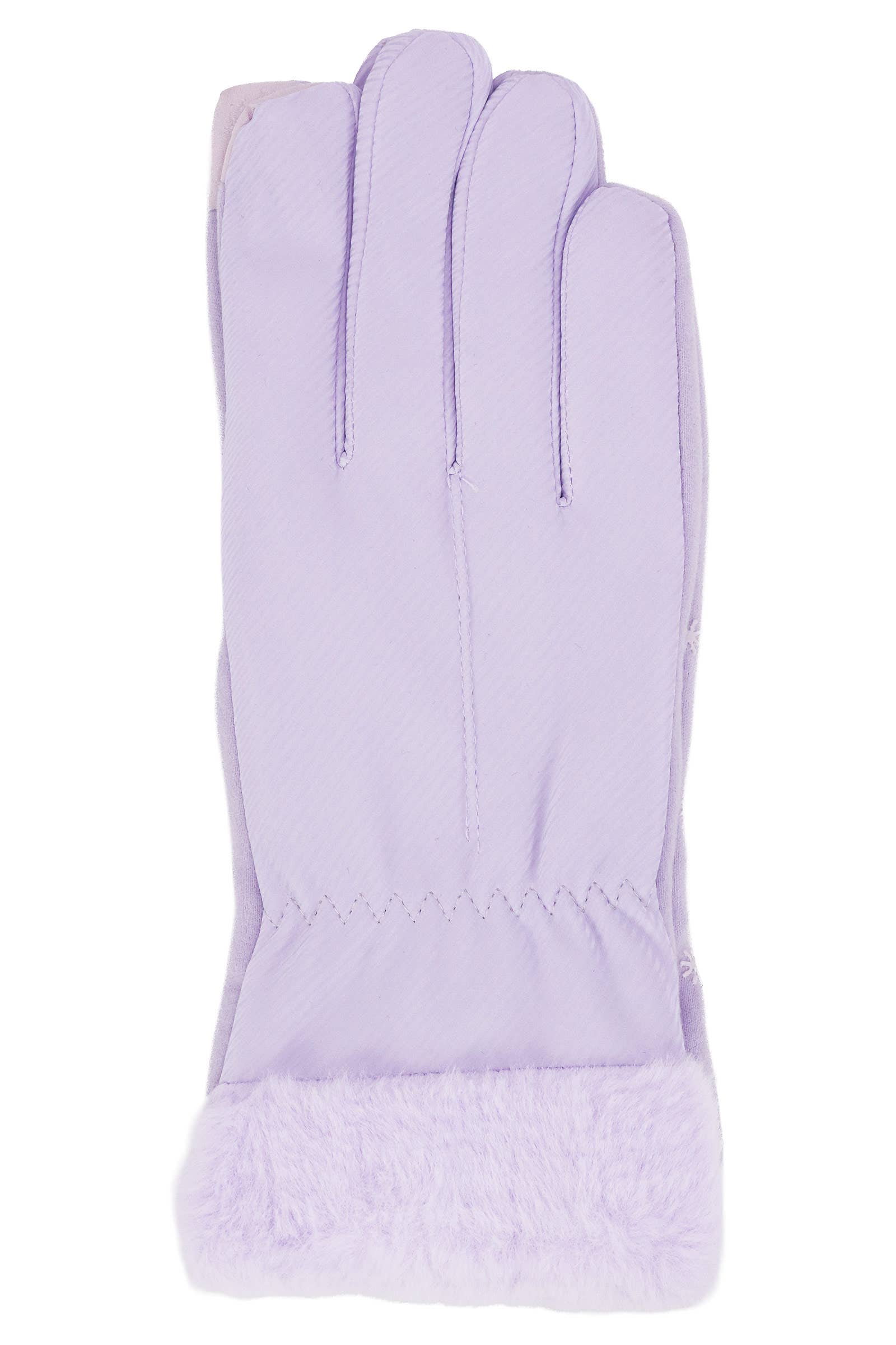 ASSORTED Snowflake Beaded Palm Faux Fur Cuffed Gloves for wholesale on Faire4