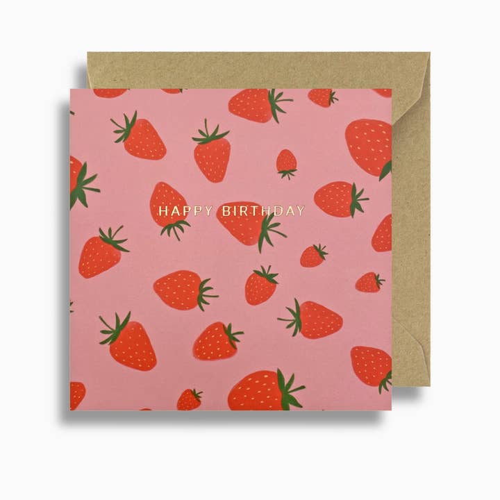 Strawberry Birthday Card for wholesale by Lizzie Chancellor