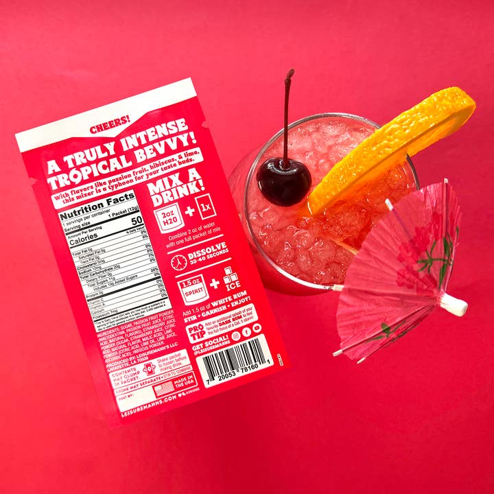 Leisuremann's Cocktail Mixes – wholesale Cocktail mix/syrup – Hurricane Single Serve Cocktail Mixer1