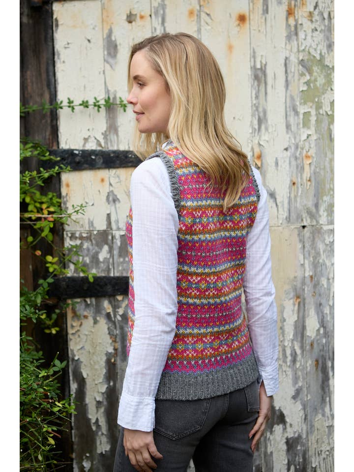 Pachamama Ltd - Wholesale Knitted jumper – Women′s - Iona Women's Wool Fair Isle Knit Sleeveless Vest Bright Pink5
