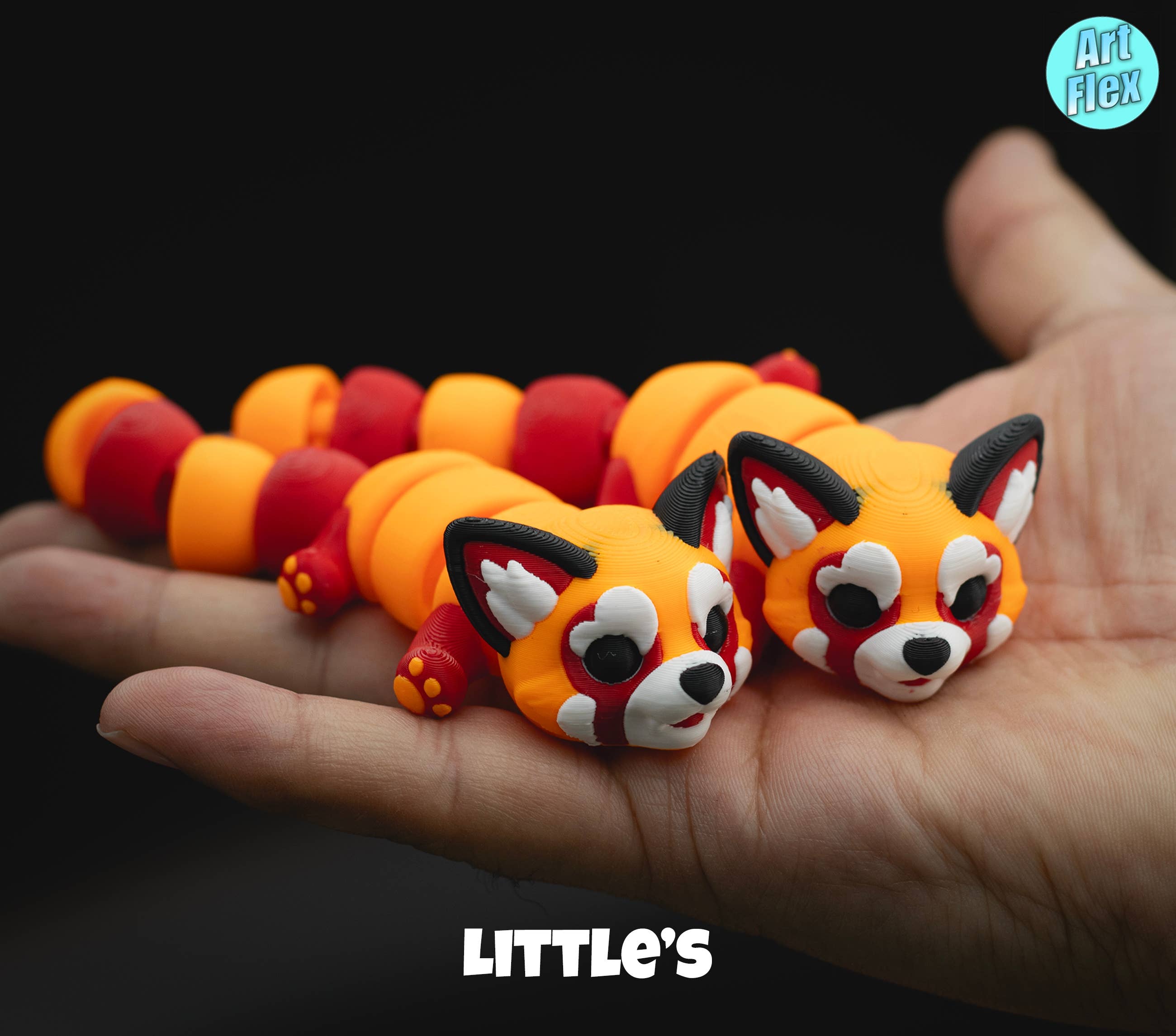 Great American Designs - Wholesale Fidget Toy - Kids - Tiny Baby Red Panda Articulating Fidget, 3D Printed4