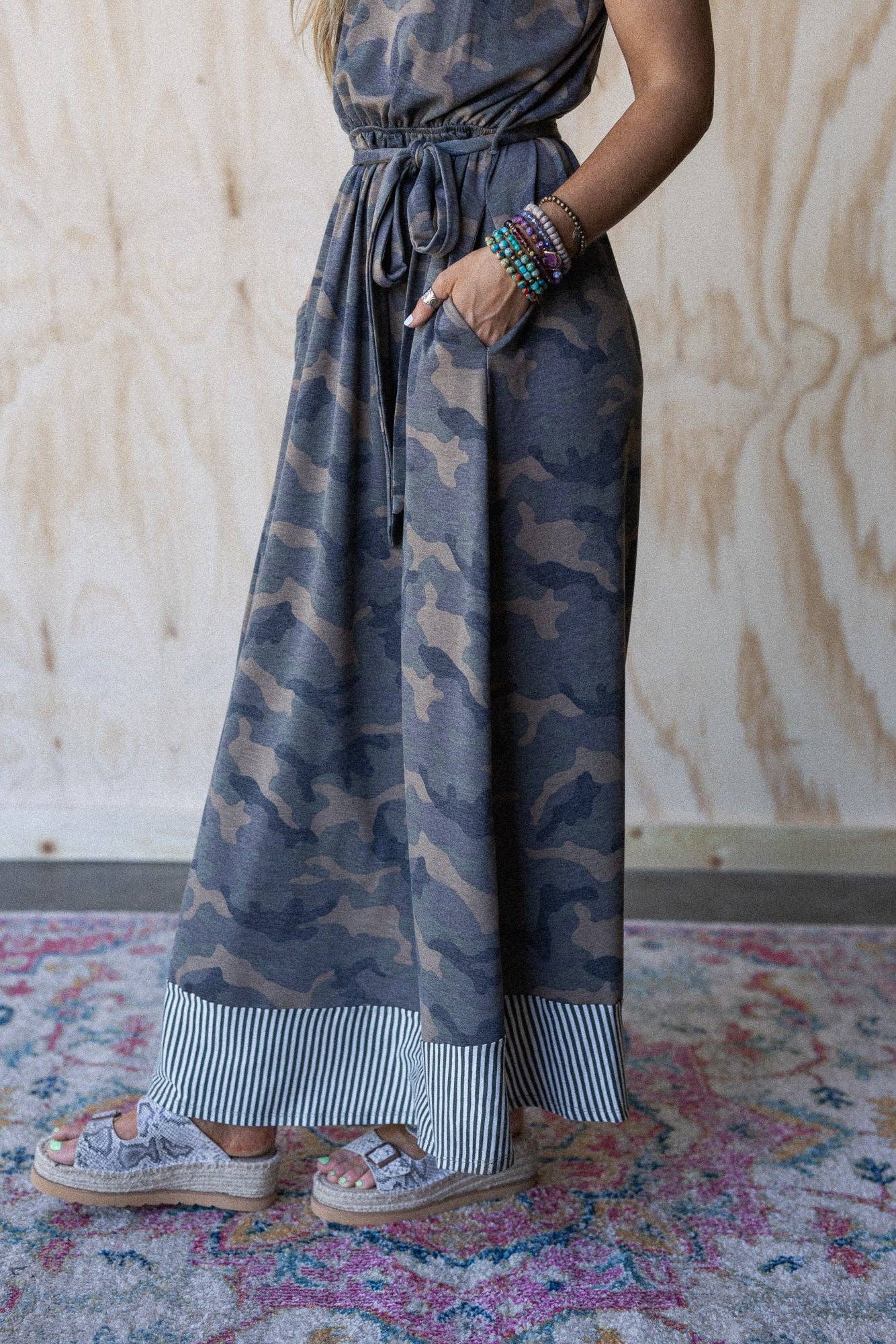 Green Cadet Camo Print Dress - Olive Moss for wholesale on Faire3