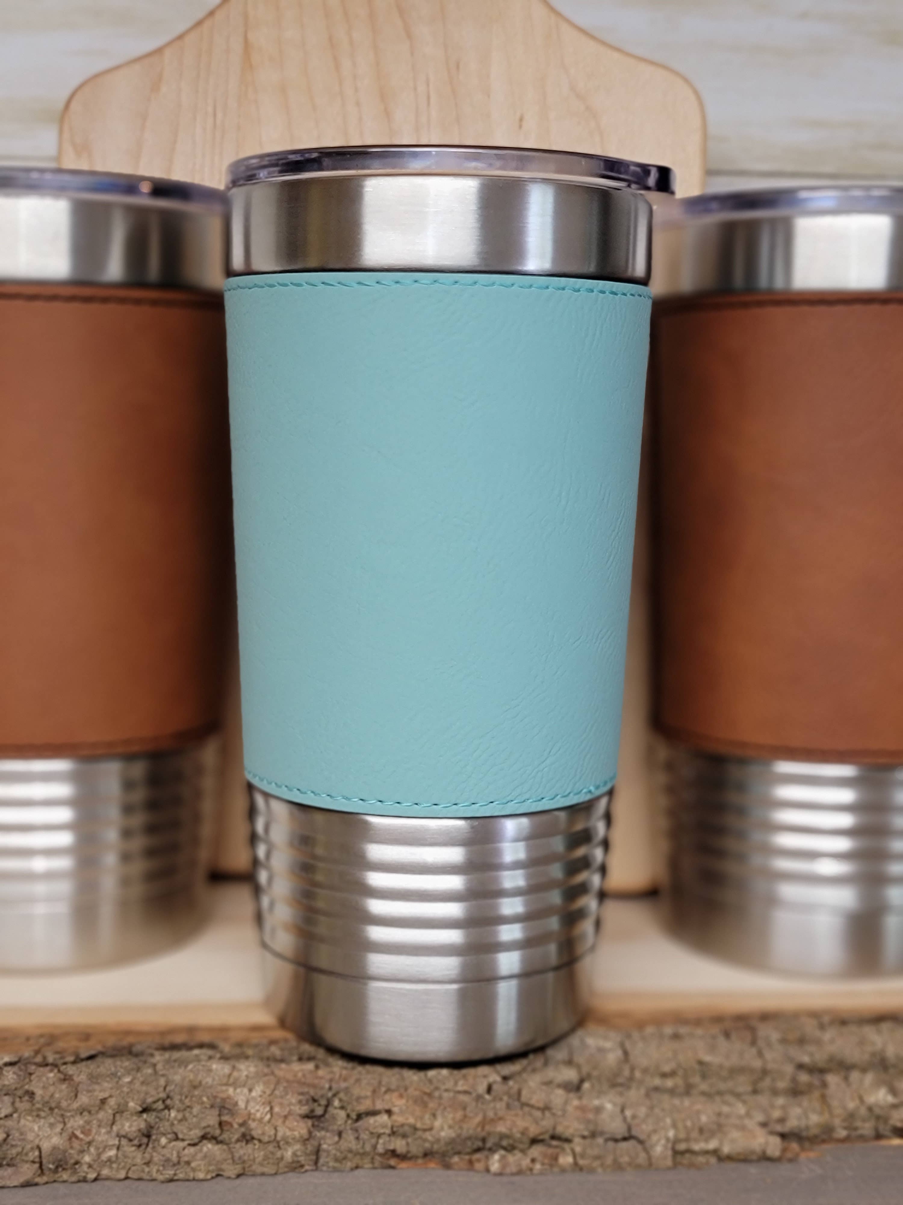 Clack Design - Wholesale Insulated mug/tumbler - Fishing American Flag Leather Tumbler. Bass Fishing2