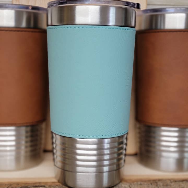 Clack Design - Wholesale Insulated mug/tumbler - Fishing American Flag Leather Tumbler. Bass Fishing2