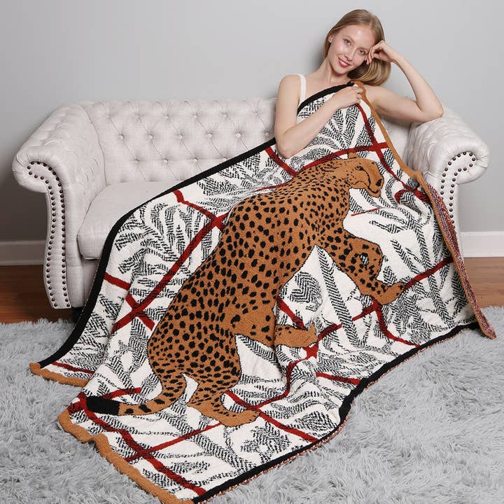 Fashion City - Wholesale Throw Blanket - Cheeta Lion Tiger Forest Design Throw Blanket18