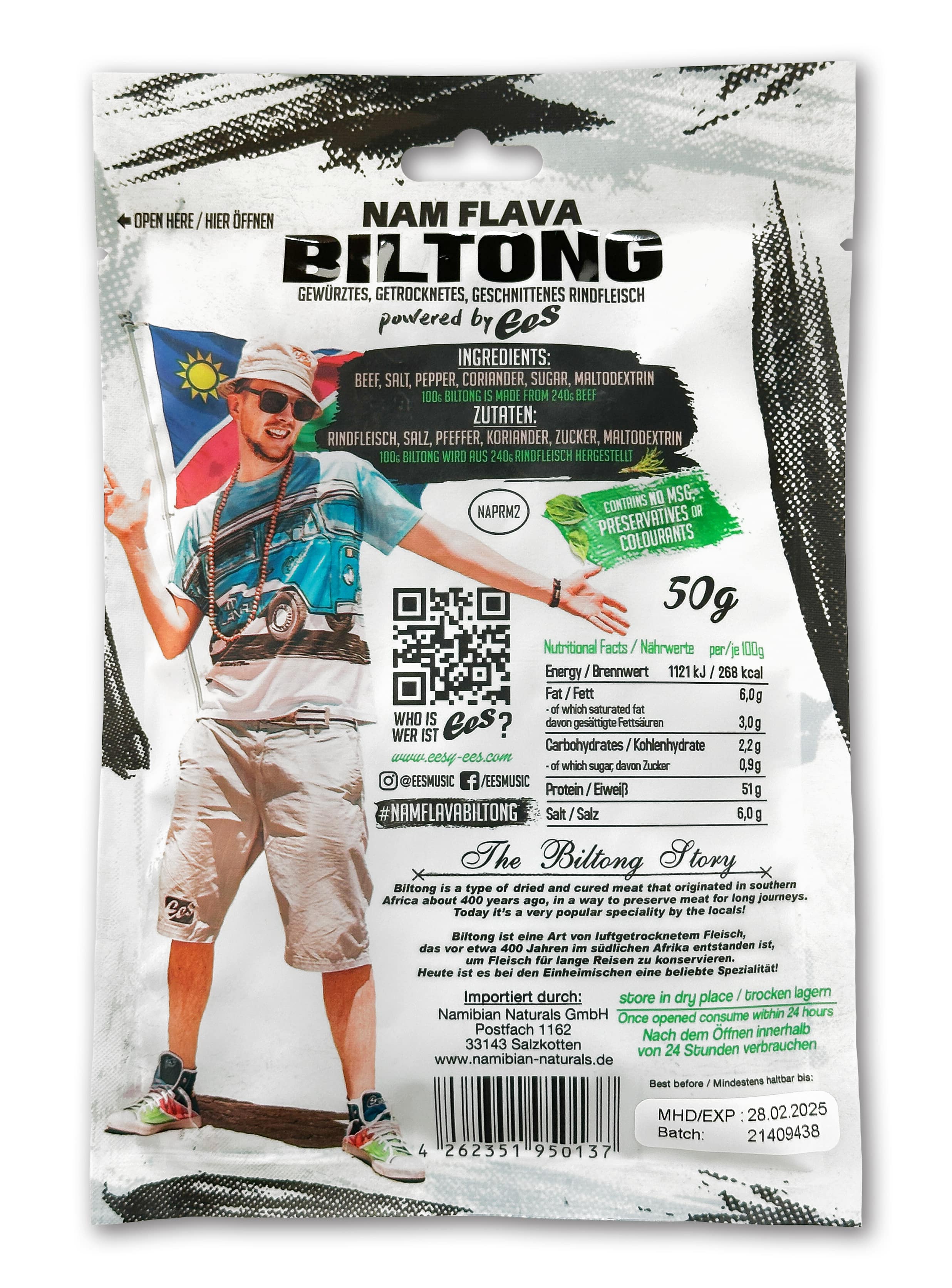 EES - Wholesale Jerky - Original Nam Flava Biltong van EES (10-pack - 100 g per stuk)8