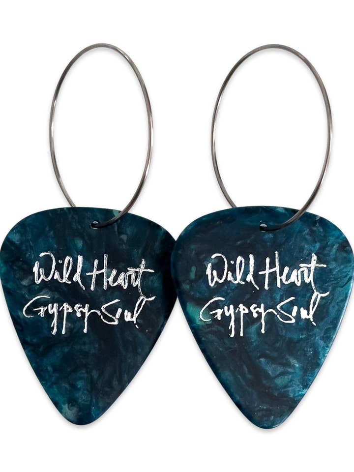 Boho gitarr plocka örhängen vilda hjärta zigenare själ turkos för wholesale av Groupie Love