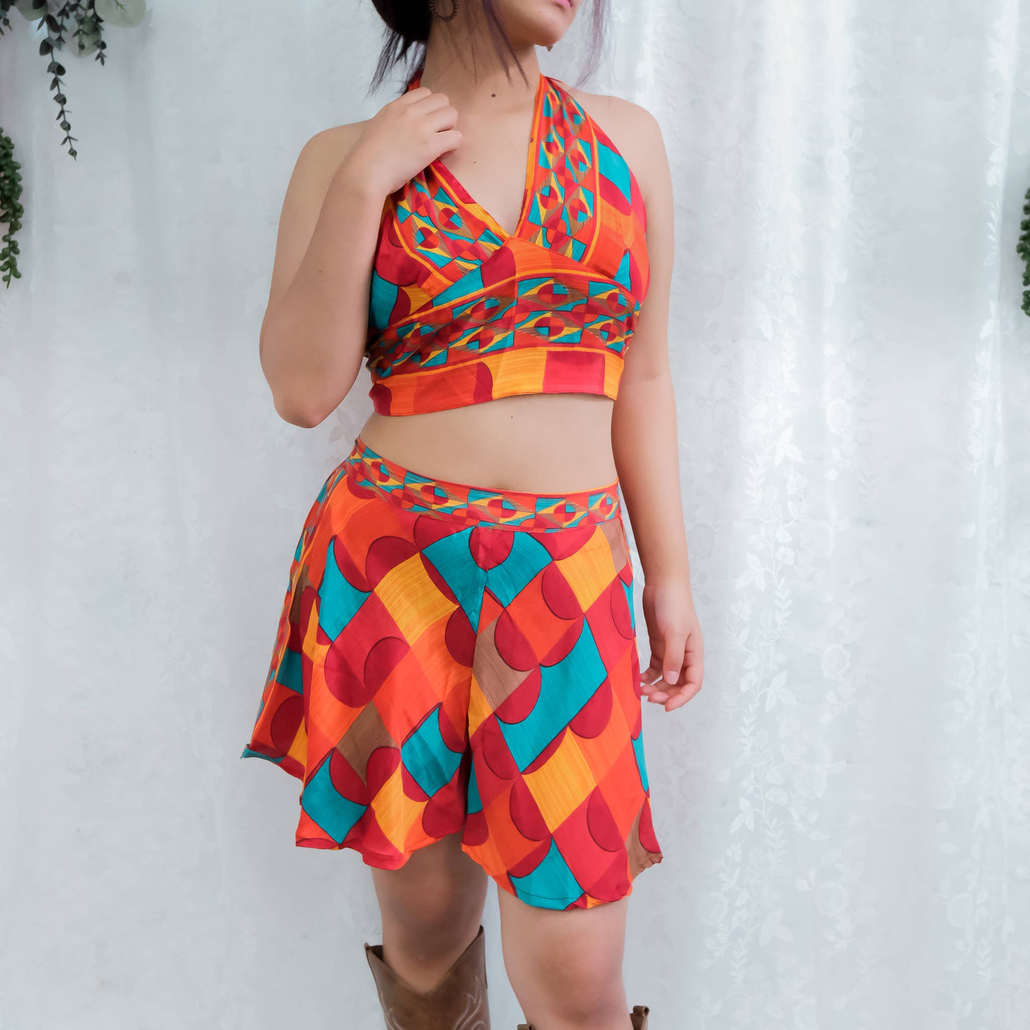 Karma Nepal Crafts – wholesale Top & short set (NOT loungewear) – Women’s – Boho Hippie Festival Two Piece Shorts with Halter Top3