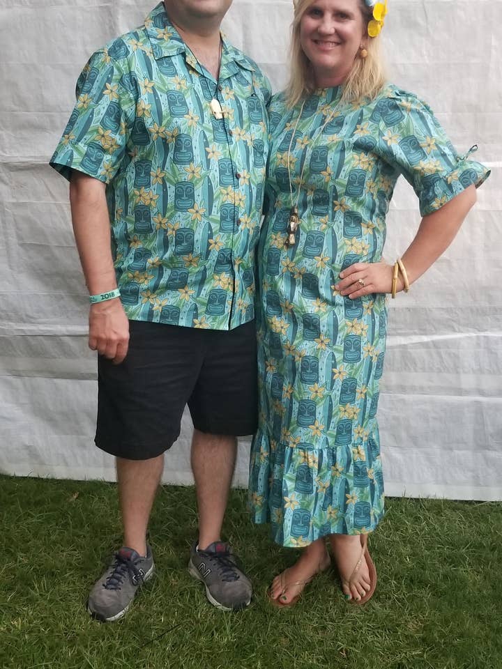 Volcano Designs - Wholesale Button Down Shirt - Men's - Spoonflower Fabric Shirt