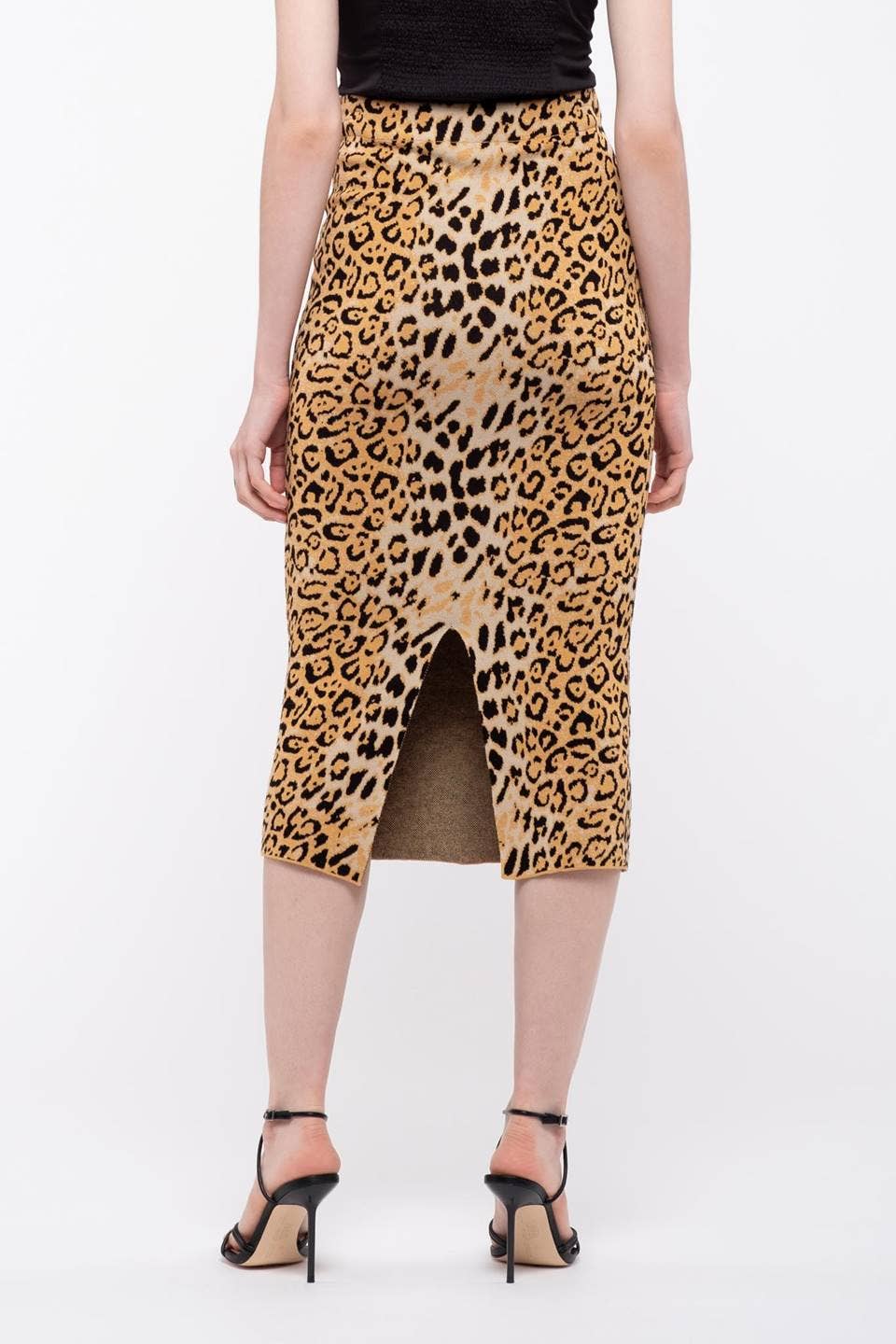 mid length leopard skirts bulk