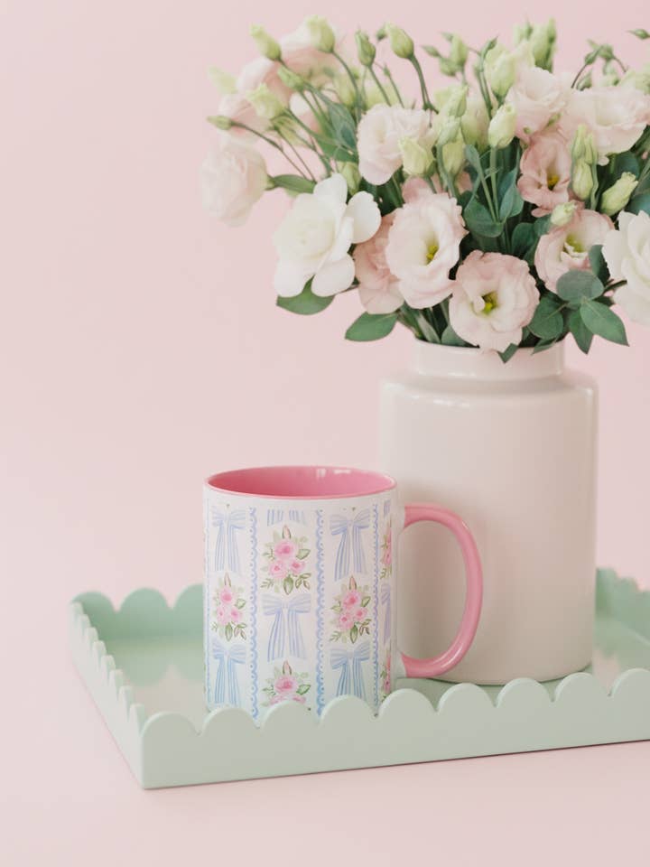 Caneca Rosy Ribbons por atacado de Pearly Peach