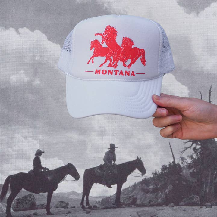Horsepower Montana Trucker Hat for wholesale by Intrigue Ink