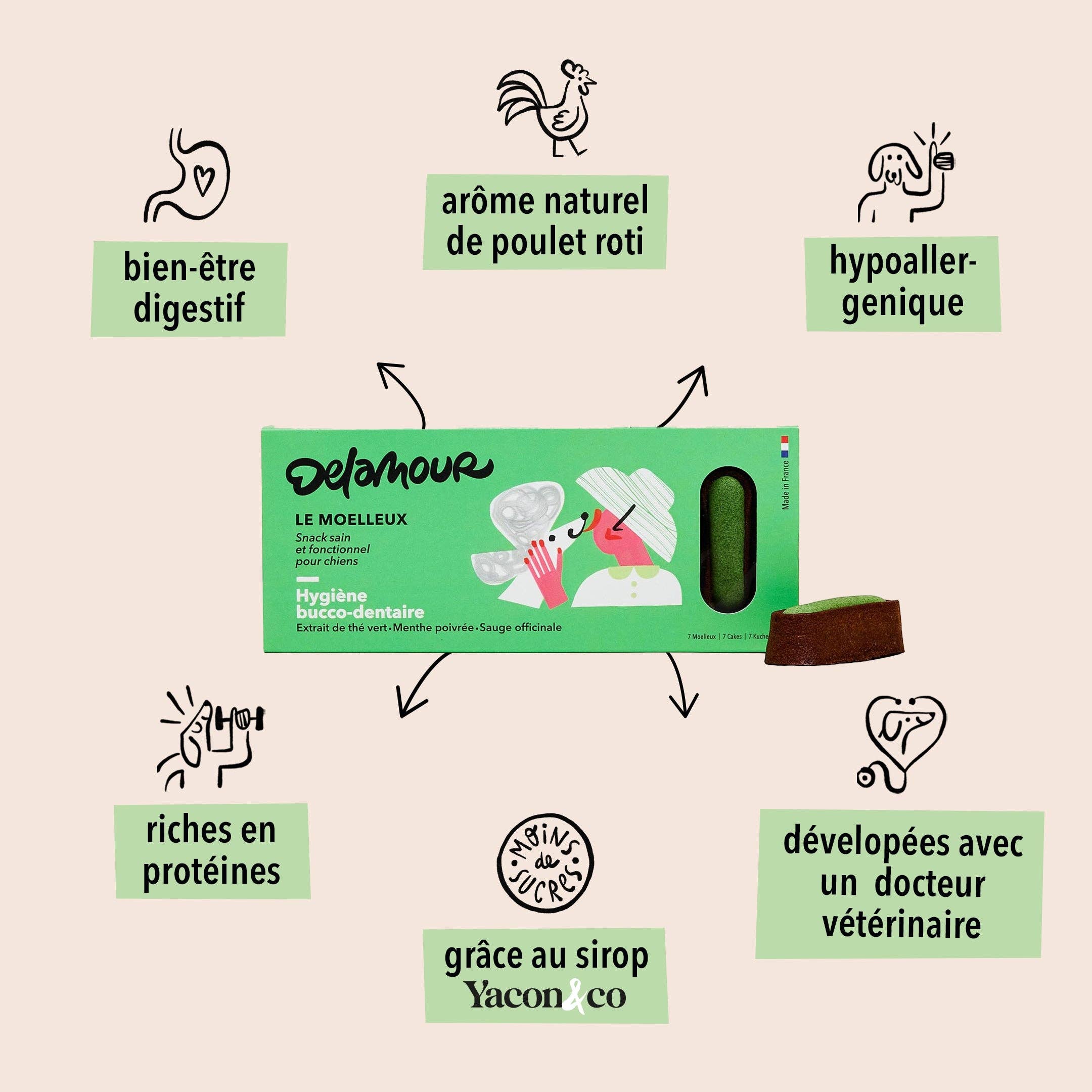 Delamour - Wholesale Pet Treats - Dog - Le Moelleux - 7 Pâtisseries for dental hygiene1