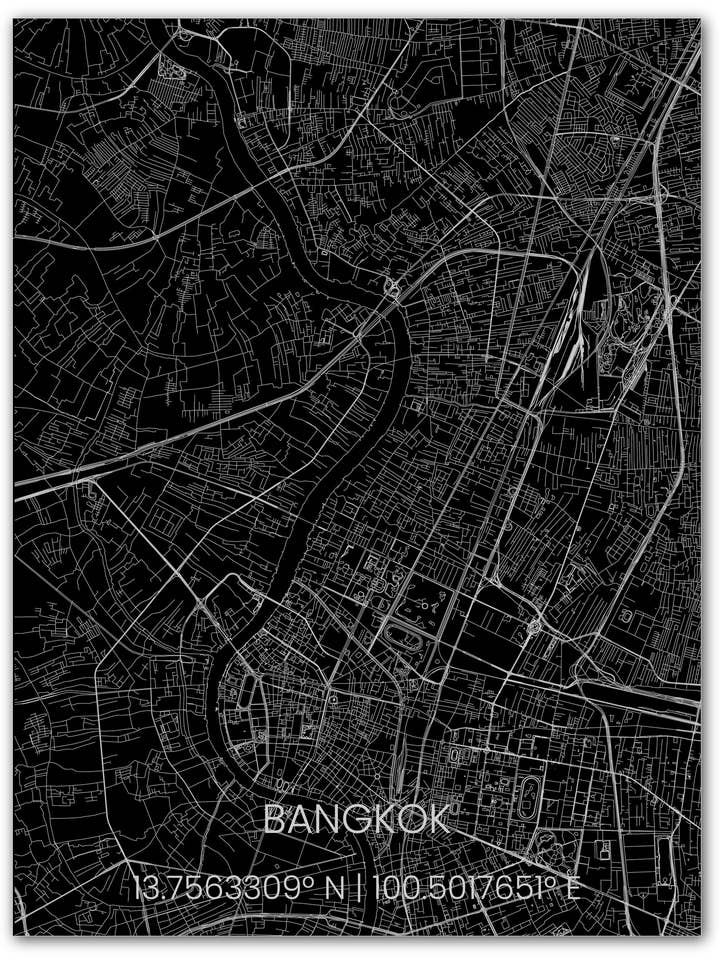 Citymap Bangkok | Decoración de pared de aluminio para venta al por mayor de Brandthout.