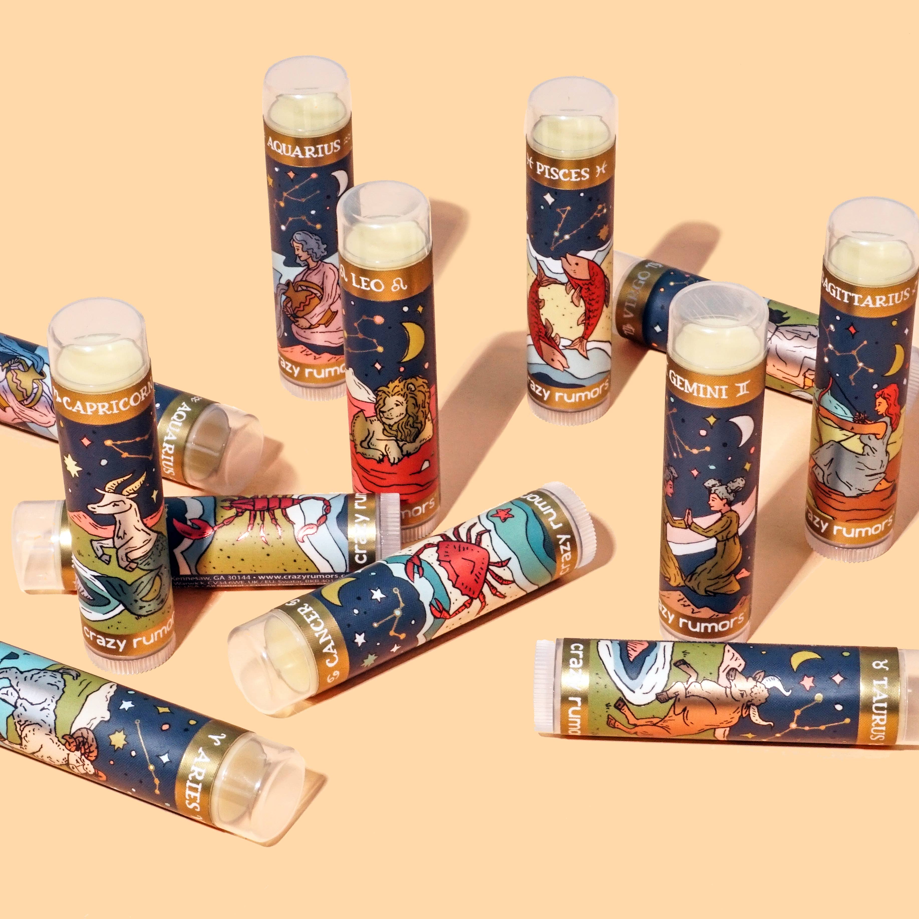 Crazy Rumors - Wholesale Lip Balm Set - Zodiac Lip Balm: Hang Card Gift Box - Full Set2