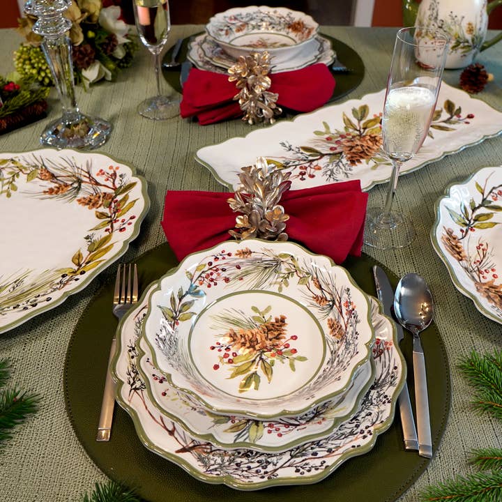 Certified International - Wholesale Christmas Decoration - Winters Forest Christmas HW Melm Salad Plate 9in4