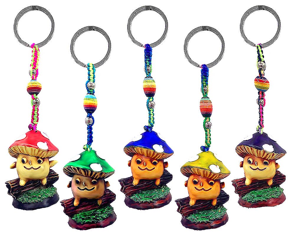 Gypsy Rose – wholesale Keychain – Unisex – Hand Crafted Durepox Baby Shroom Assorted Keychain0