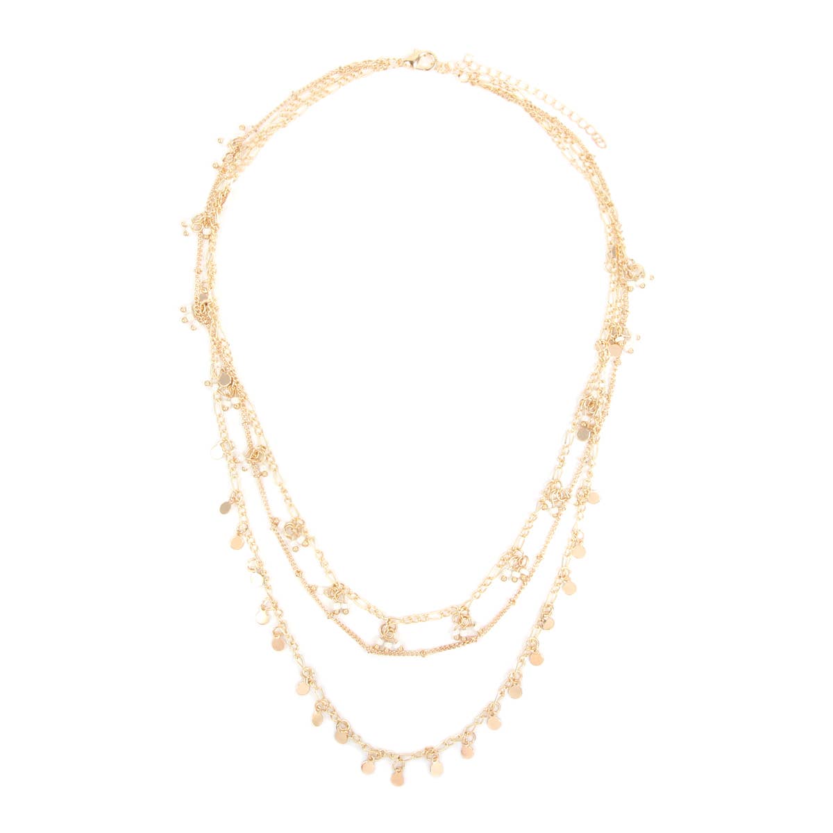 MYS Wholesale Inc - Wholesale Link & Chain Necklace - Three Layered Small Chain Necklace3