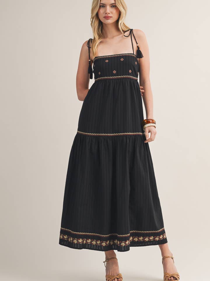 EMBROIDERED TIER DRESS for wholesale by Mustard Seed