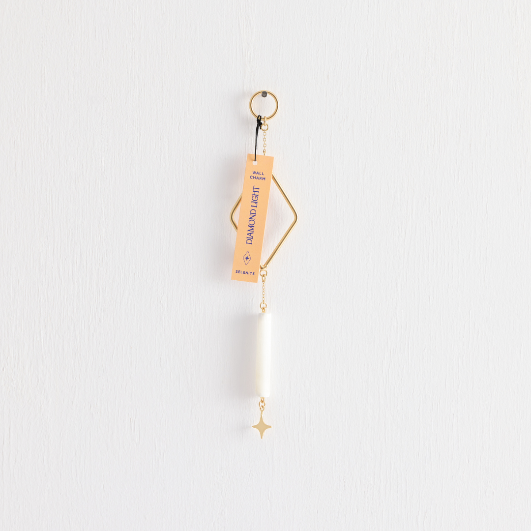 GeoCentral – wholesale Decorative tassel/wall drop – Diamond Light Selenite Crystal Wall Charm3