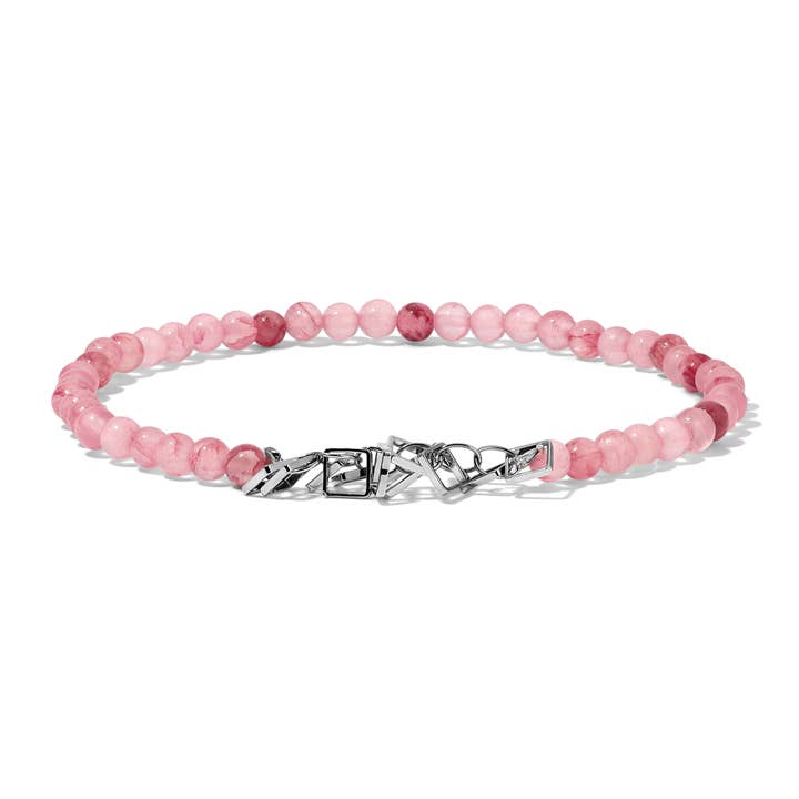 Ankle Bracelet | Pink Jade Stretch Mini Beaded Gemstones for wholesale by My Fun Colors