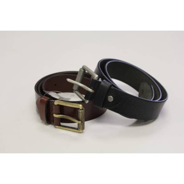 Black Roller Bar Leather Jean Belt for wholesale by Frederico Leone, LLC