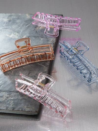 JUMBO CLEAR OPEN RECTANGLE HAIR CLAW CLIPS | 40H554 for wholesale by JOSSLYN by wall to wall