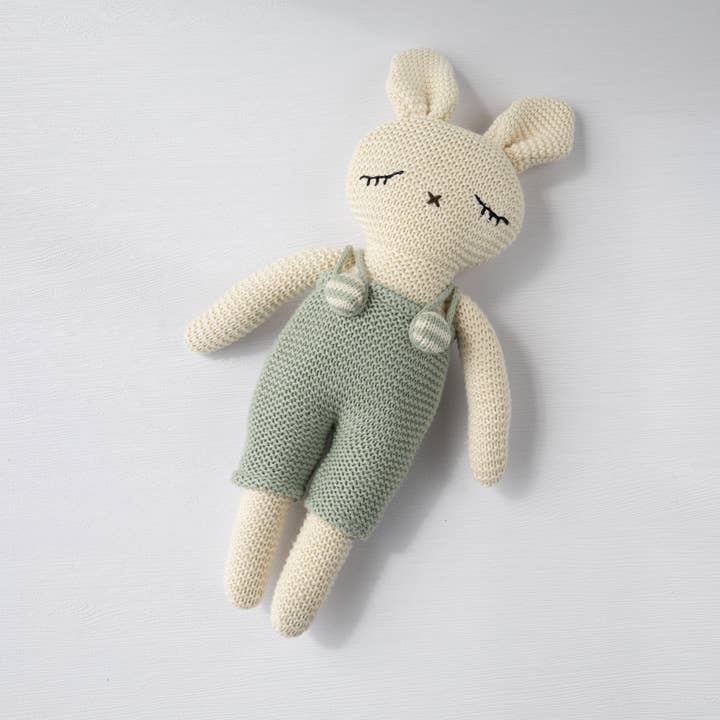 Bunny Jumpsuit Toy - Mint for wholesale by Pink Lemonade