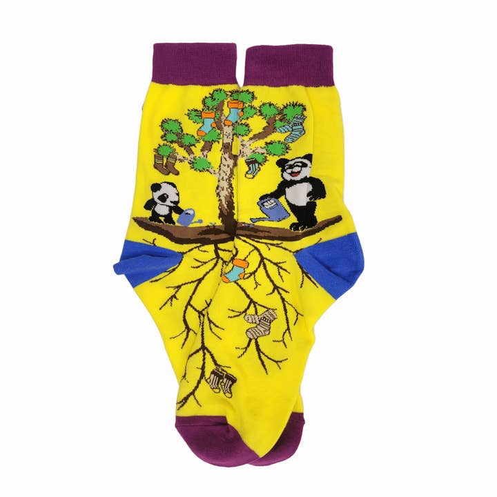 Pandas Watering the Sock Joshua Tree from the Sock Panda for wholesale by Sock Panda
