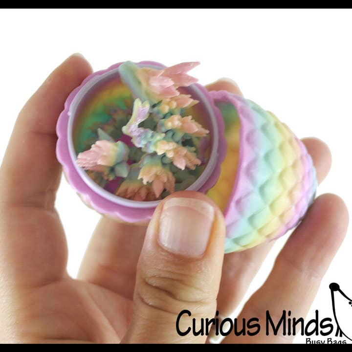 Curious Minds Toys - Wholesale Fidget toy – Kids - 1 Mini 3D Printed Dragon in Egg Wiggle Articulated Jointed M6