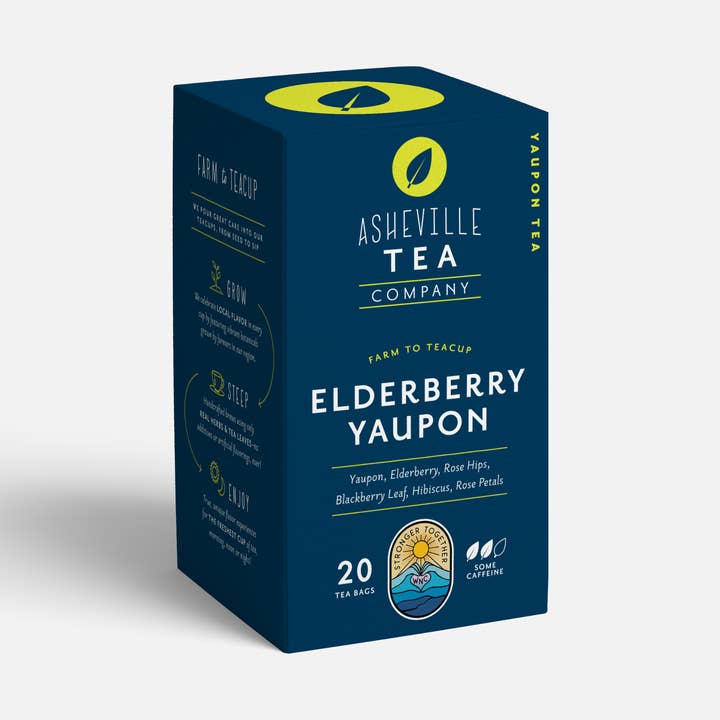 Tea Box with Elderberry Yaupon individual Tea Bags for wholesale by Asheville Tea Company
