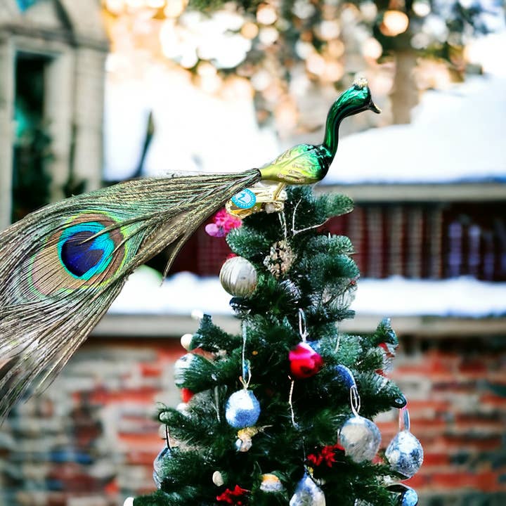 Paon en verre avec plume pour la vente par Marketplace24