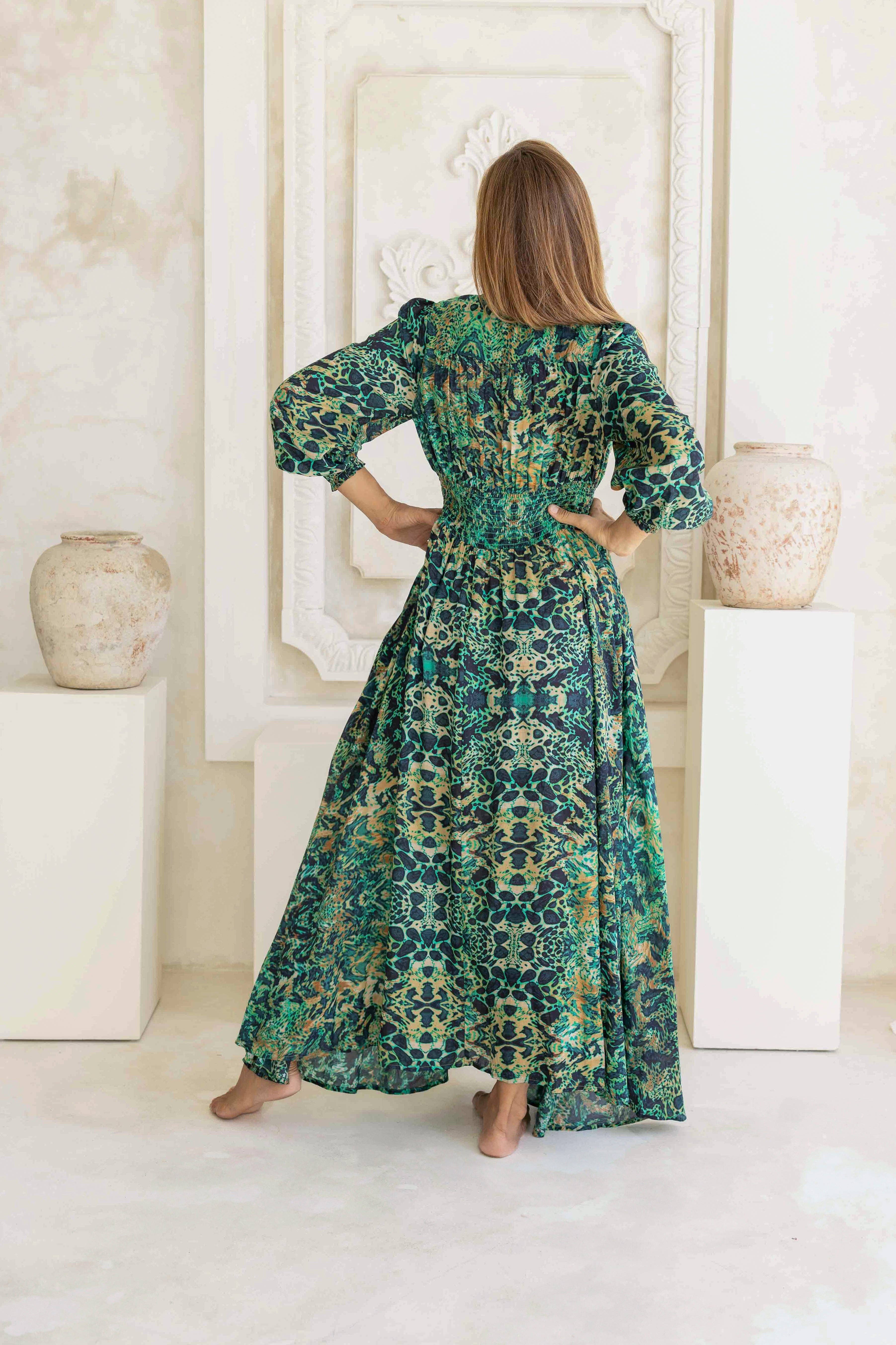 Sophia Alexia - Wholesale Dress - Women's - EMERALD LEOPARD ST TROPEZ MAXI DRESS5