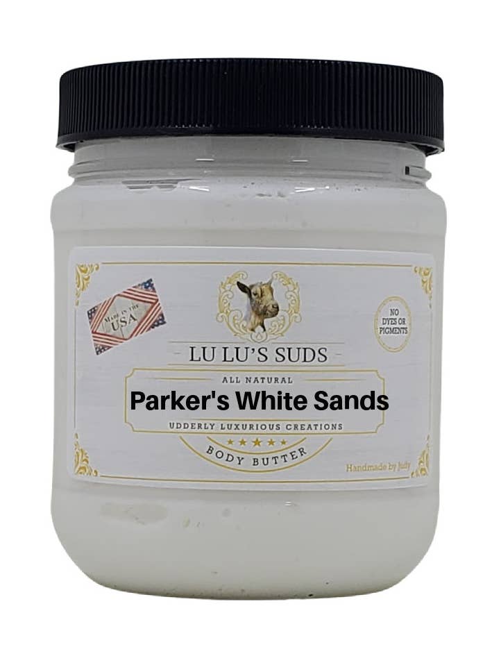Parker's White Sands Coconut Shea Body Butter 8 oz. for wholesale by Lu Lu's Suds