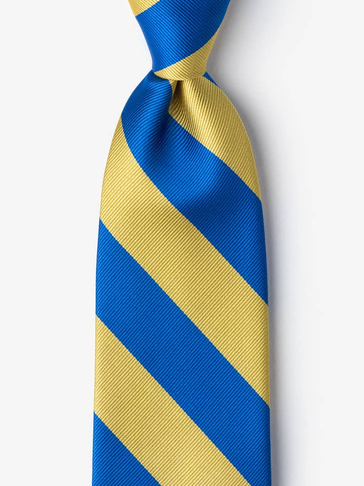 Koningsblauwe en gouden College Collegiate Stripe - Schoolkleur voor wholesale door Wild Ties