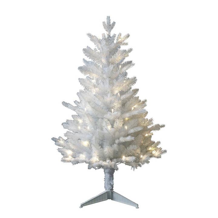 Kurt S. Adler, Inc. - Wholesale Artificial Christmas Tree - 3' Pre-Lit Warm White LED Jackson White Pine Tree