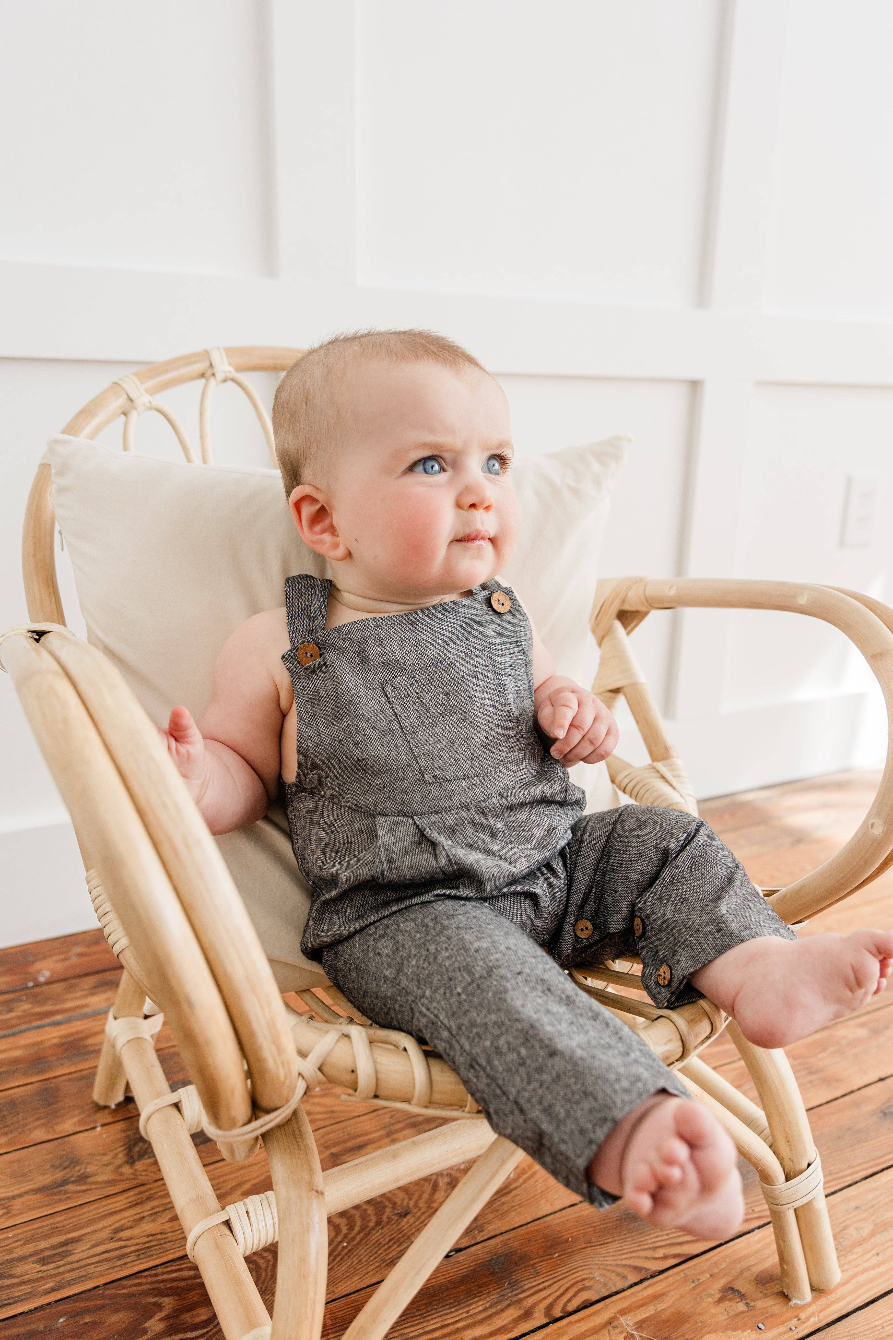 Yo Baby - Wholesale Overalls - Baby - Black Chambray Boys Infant Overall2