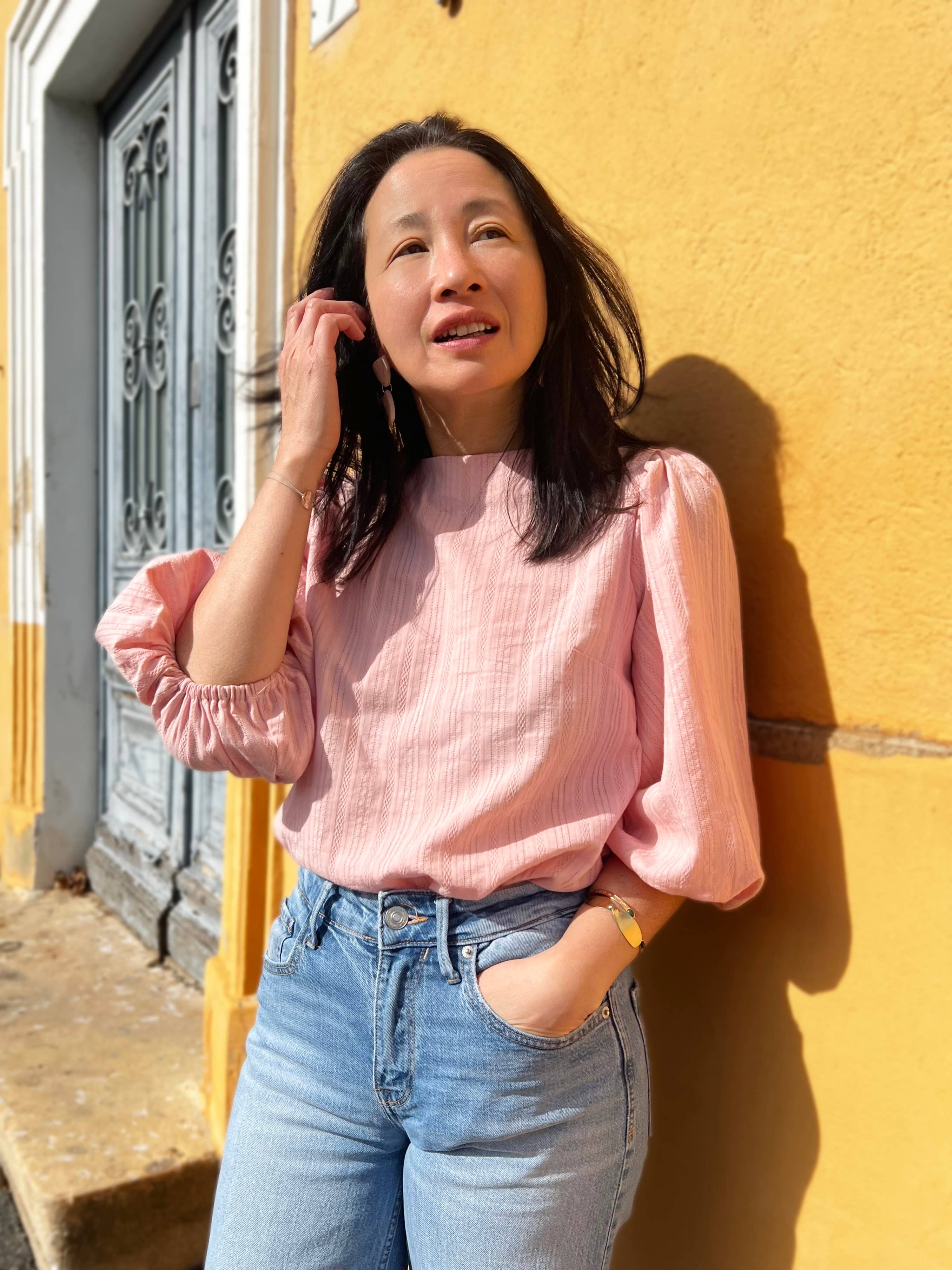 MY DRESS MADE - Wholesale Blouse - Women's - IRIS embroidered fabric in powder pink - 100% cotton6